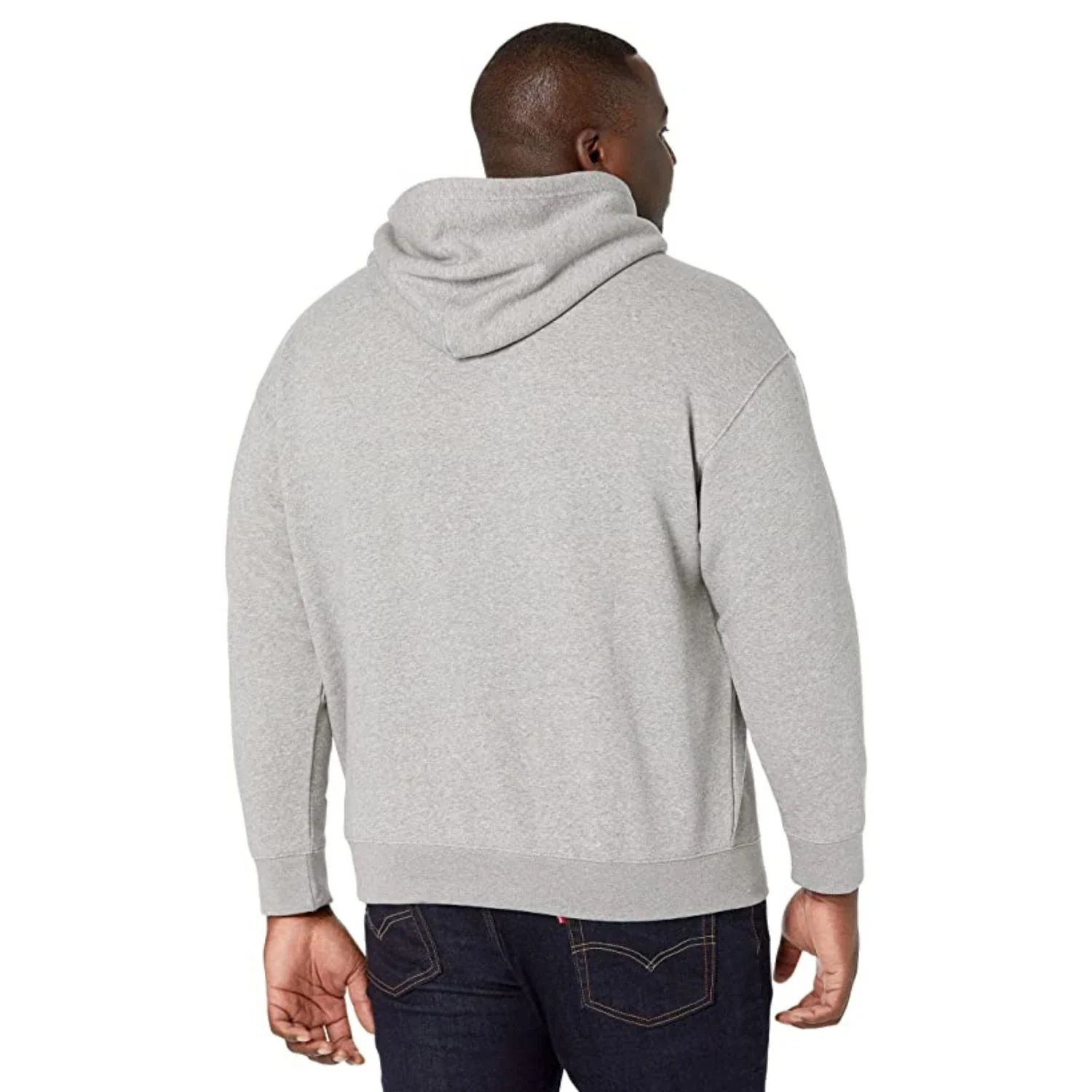 Levi's Hoodie Men Big Mid Tone Gray Heather Long Sleeve Cozy Pullover JZZ400 - Image 4