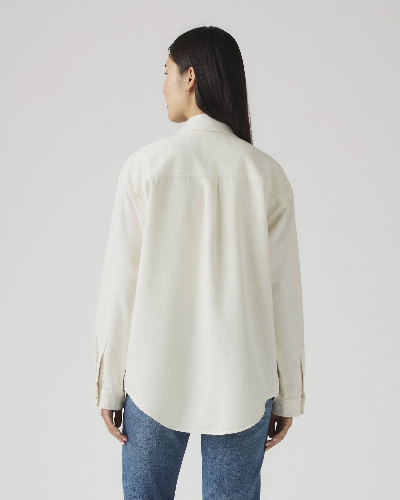 Levi's Iris Overshirt Women's Cream 100% Cotton Button Front Long Sleeve PAL - Image 2