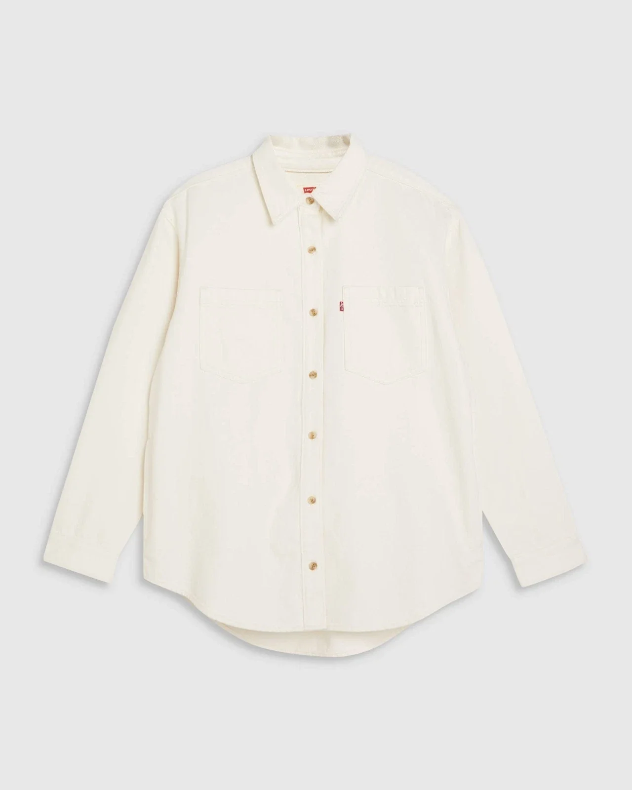 Levi's Iris Overshirt Women's Cream 100% Cotton Button Front Long Sleeve PAL - Image 5