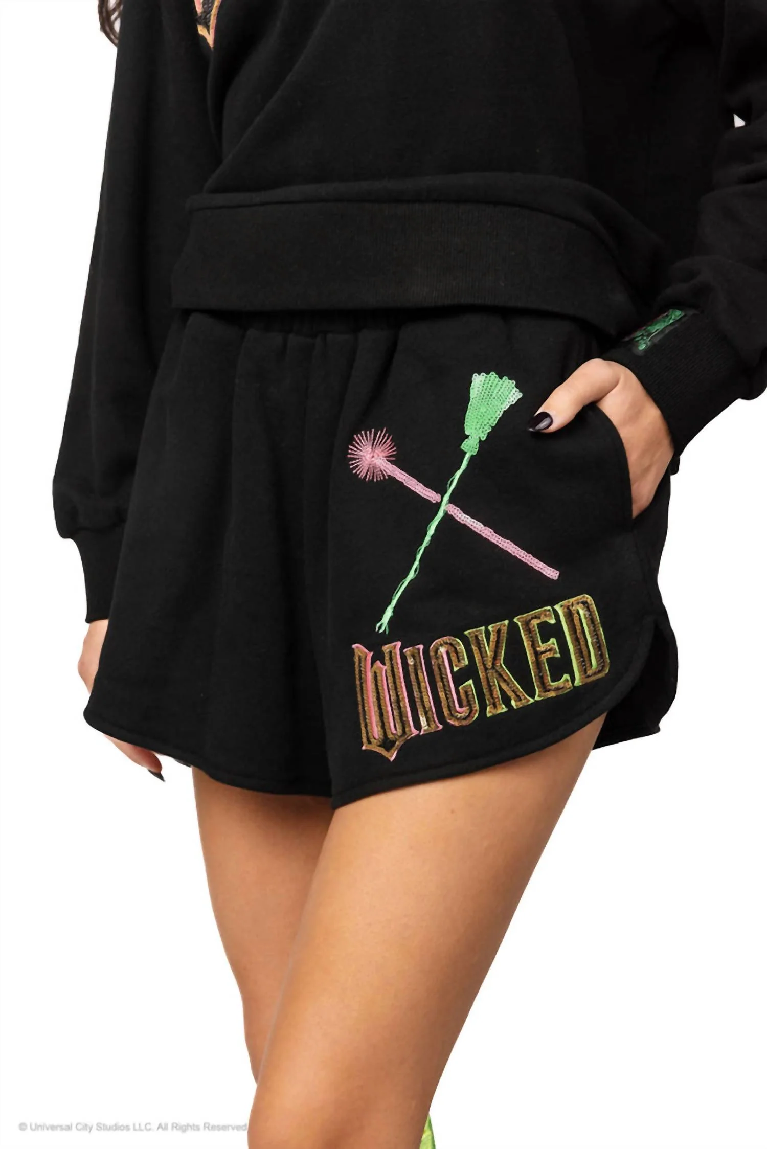 Licensed Broom And Wand Shorts In Black - Image 2