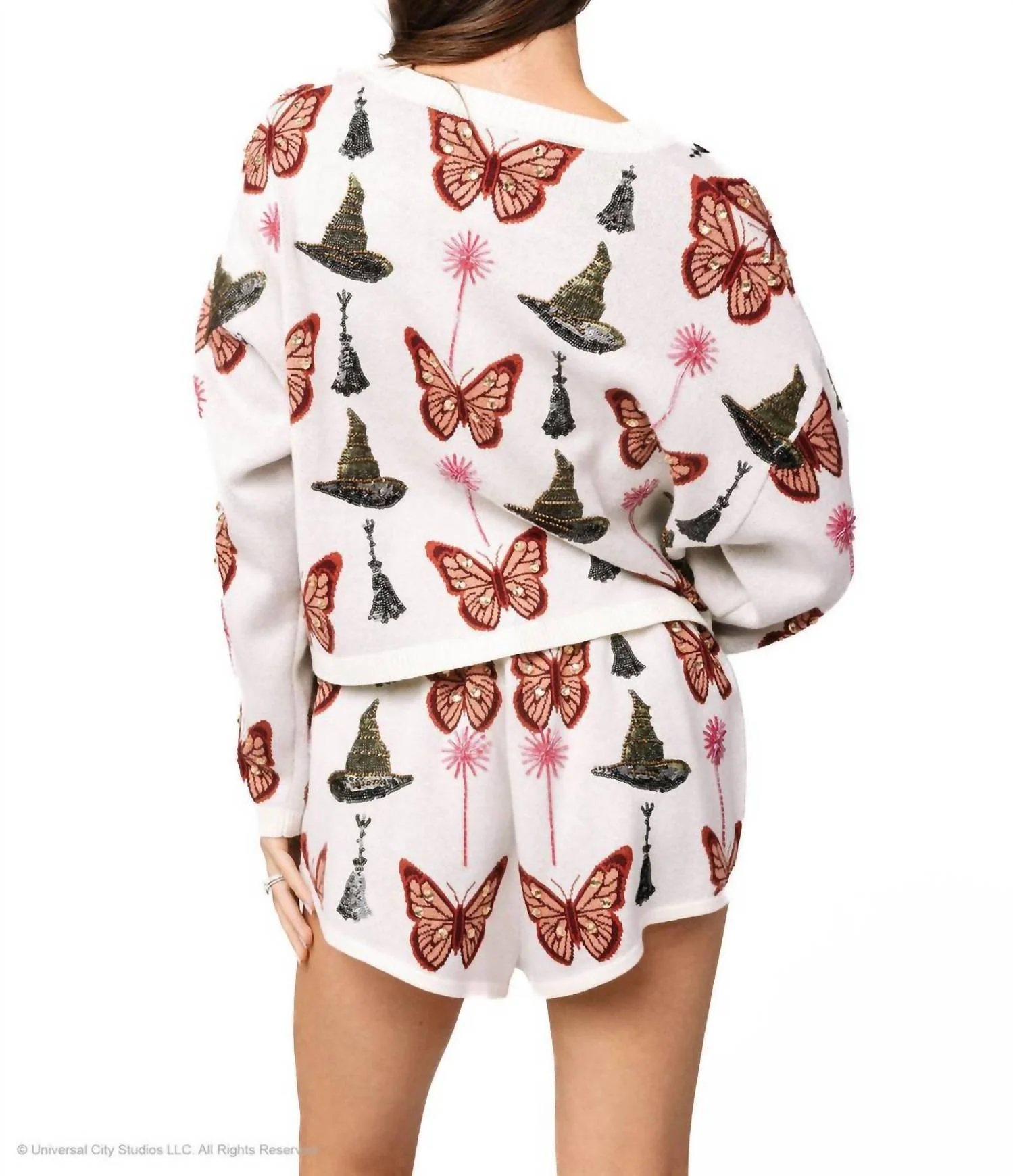 Licensed Butterfly, Broom, & Wand Shorts In White, Pink, & Green - Image 4