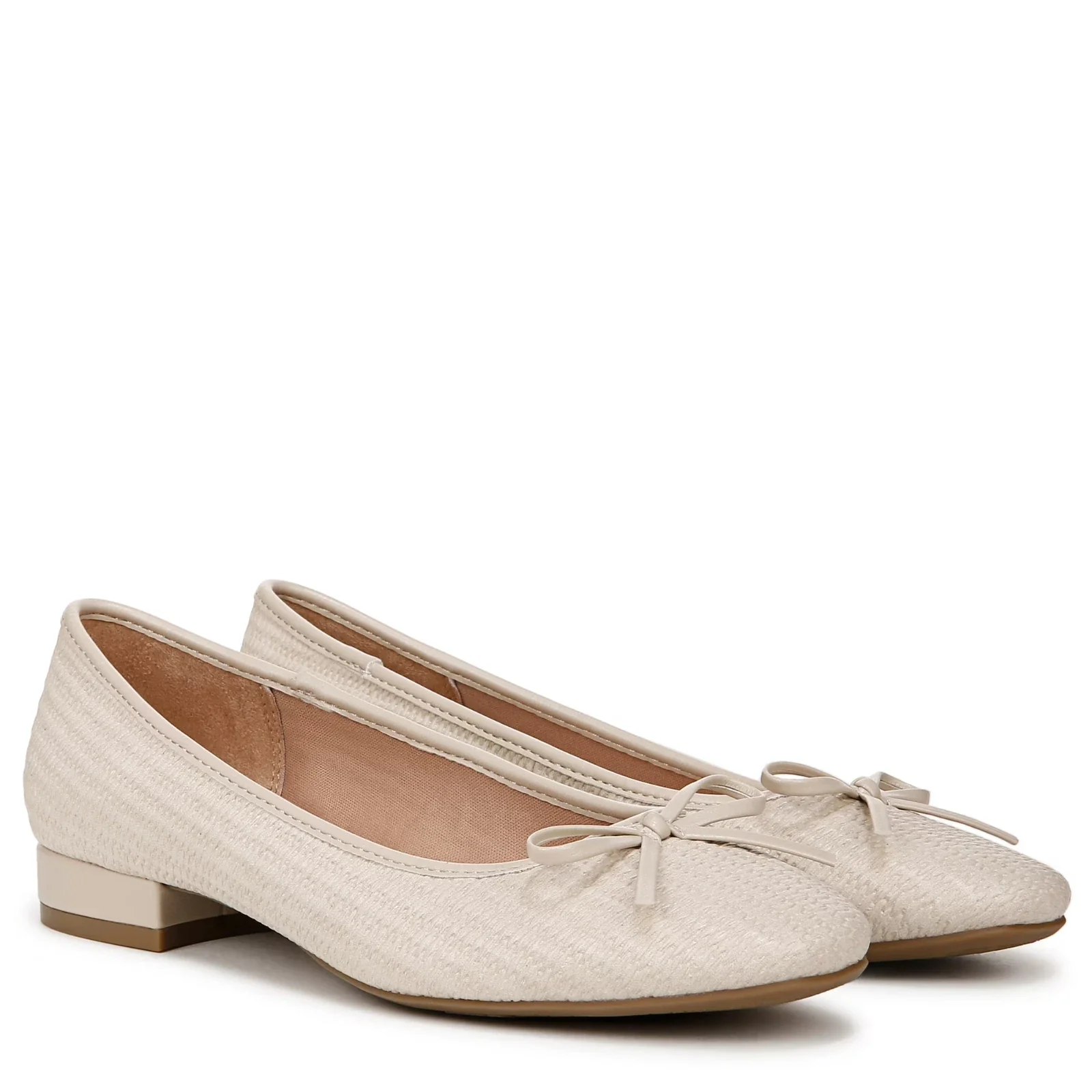 LifeStride Cheers Ballet Flats Women's Almond Milk Square Toe Slip On HTAT970
