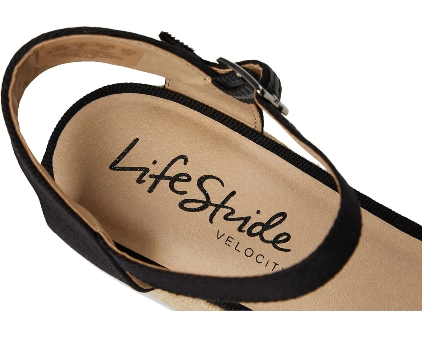 LifeStride Tess I8614M2001 Sandal Women B Black Wedge Heel Espadrille HTAT969 - Image 5