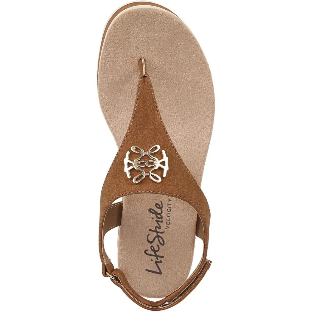 LifeStride Zeeta I8582S3201 Sandals Women's Tan Slip On Toe Post Thong HTAT965 - Image 5