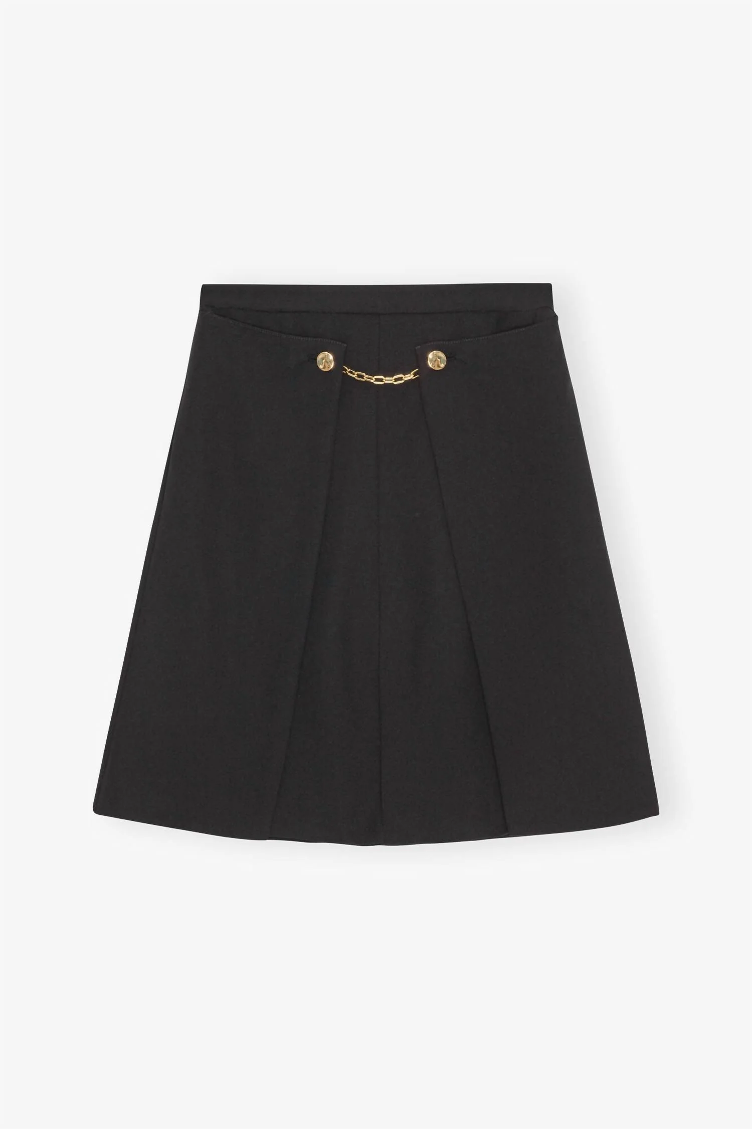 Light Twill Suiting Skirt In Black - Image 4