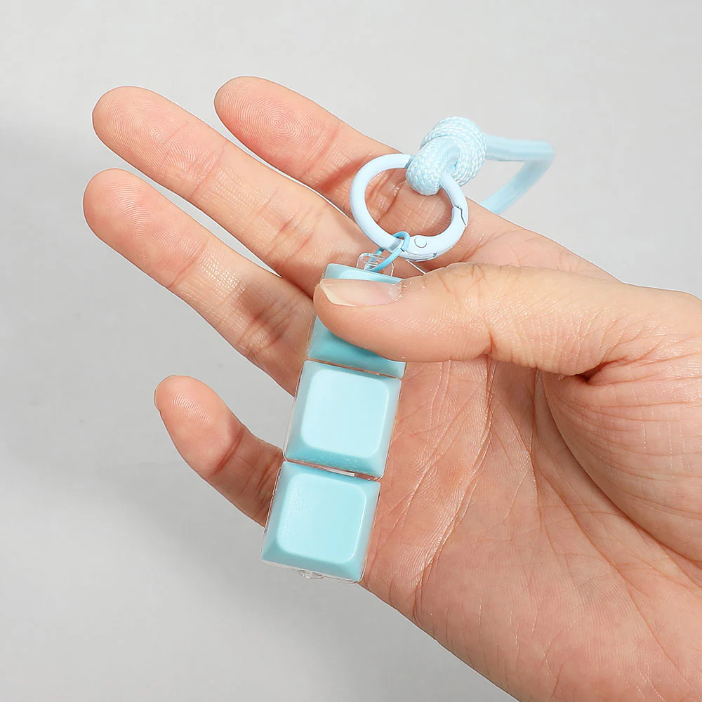Light Up LED Stress Relief Cube Keyboard Bag Charm - Image 4