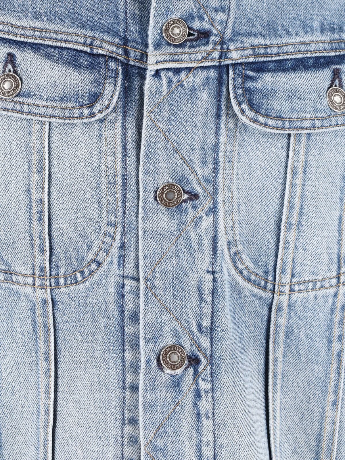 Light Wash Tailored Cropped Denim Jacket - Image 5