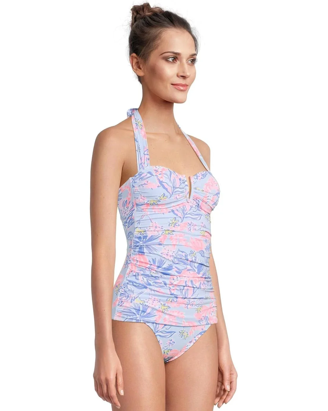 Lilly Pulitzer Peggi Tankini Top Women's Multi Floral Tie Back Halter JDM2549 - Image 3