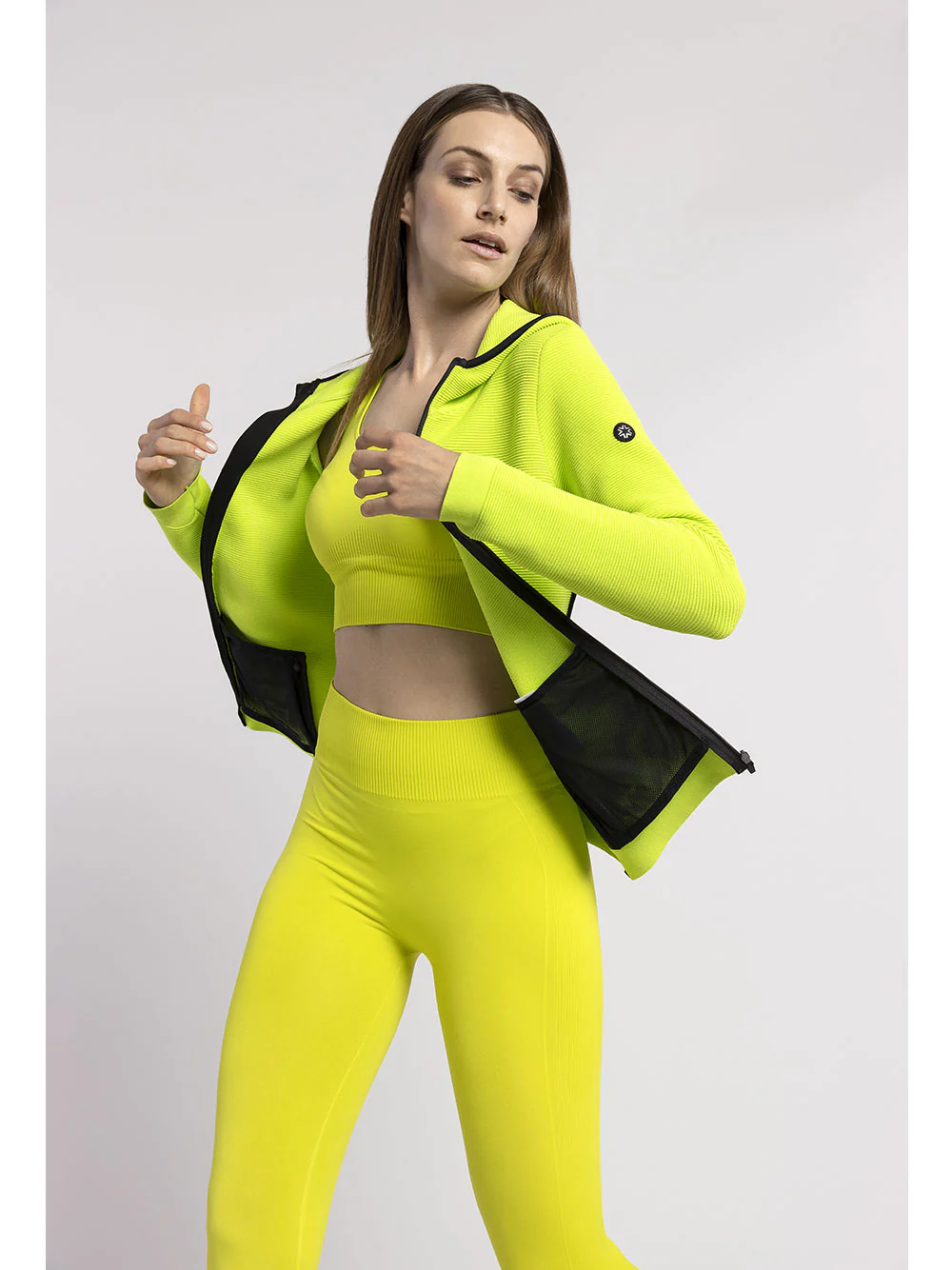 Lime Green Senales Ribbed Technical Ski Jacket - Image 2