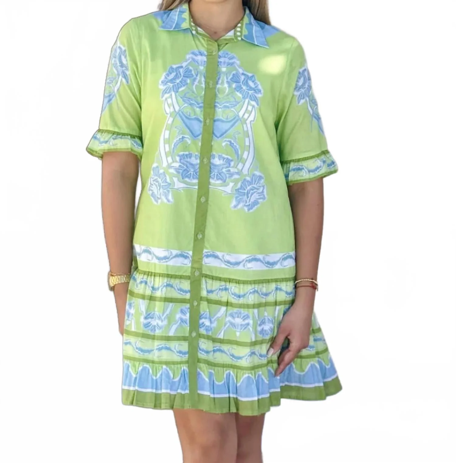 Lisbon Mini Dress In Green
