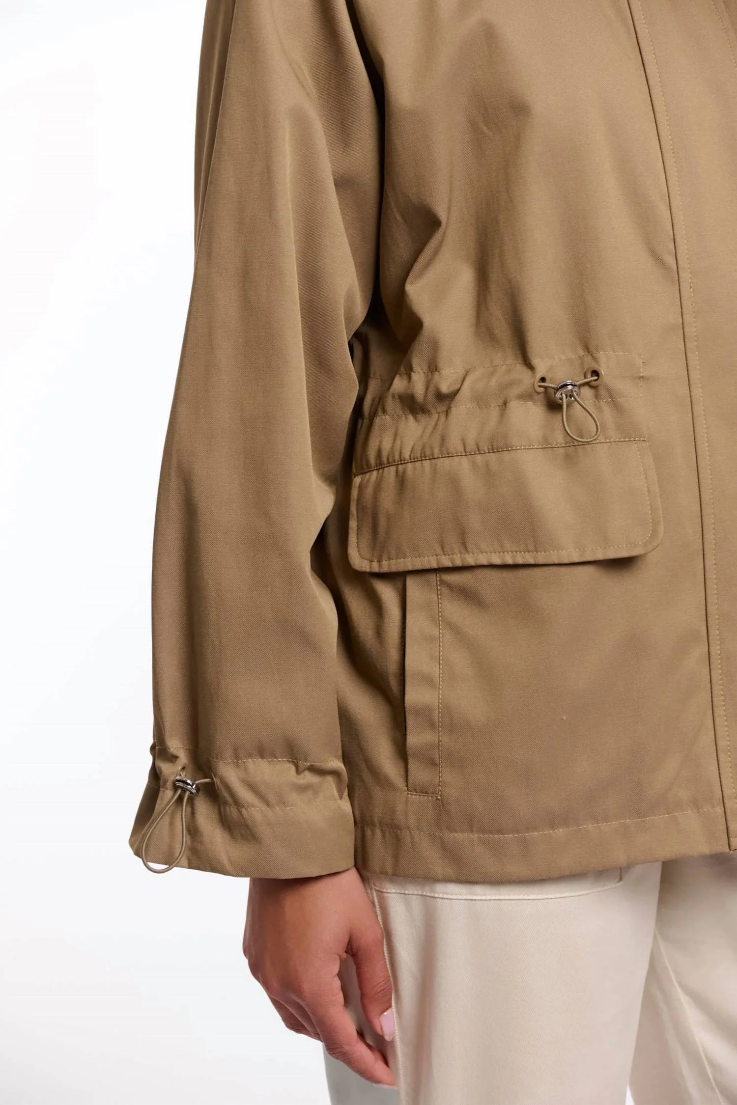 Liya Parka With Hoodie In Dark Olive - Image 2