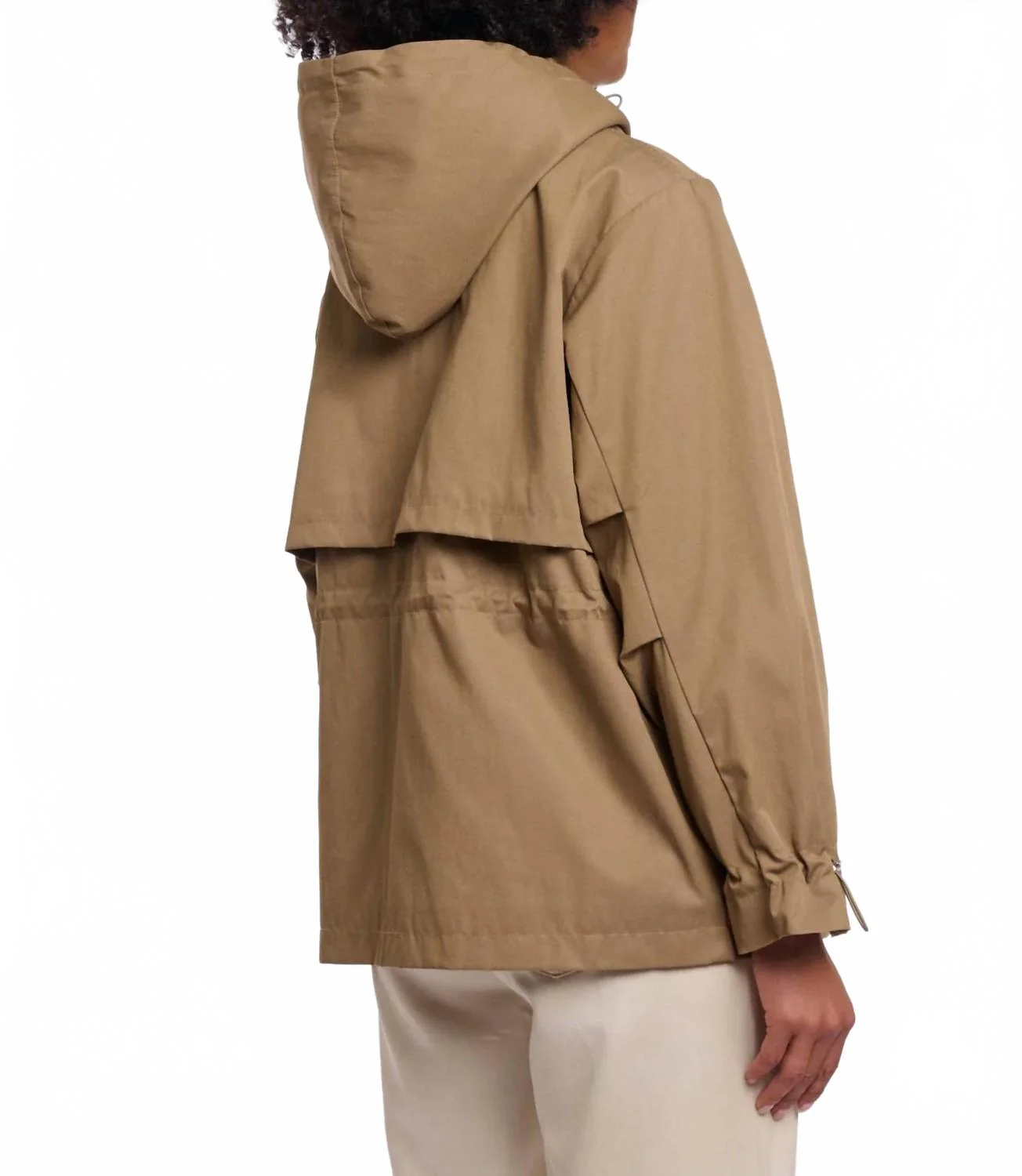 Liya Parka With Hoodie In Dark Olive - Image 3