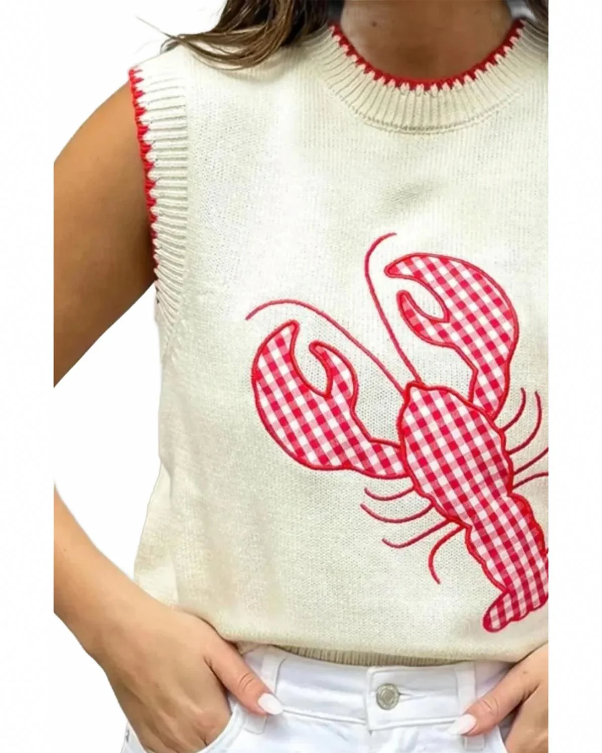 Lobster Vest In Beige - Image 2
