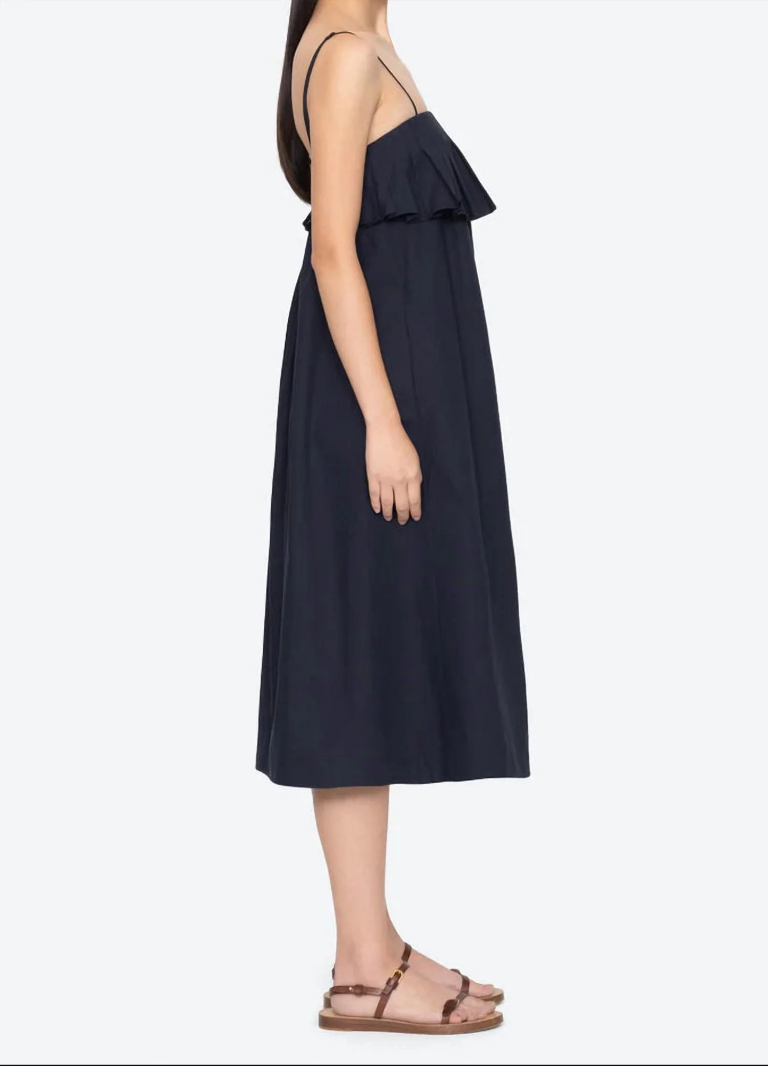 Lois Twill Dress In Navy - Image 2