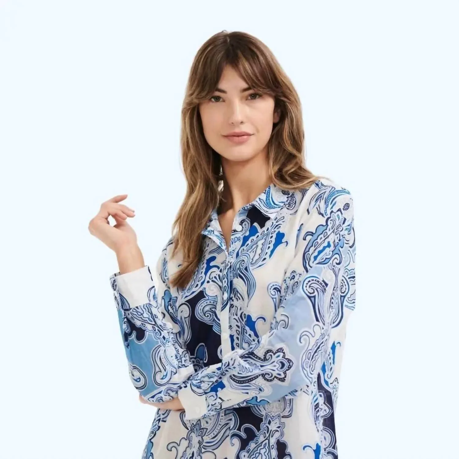 Long Gilli Dress In Blue - Image 3