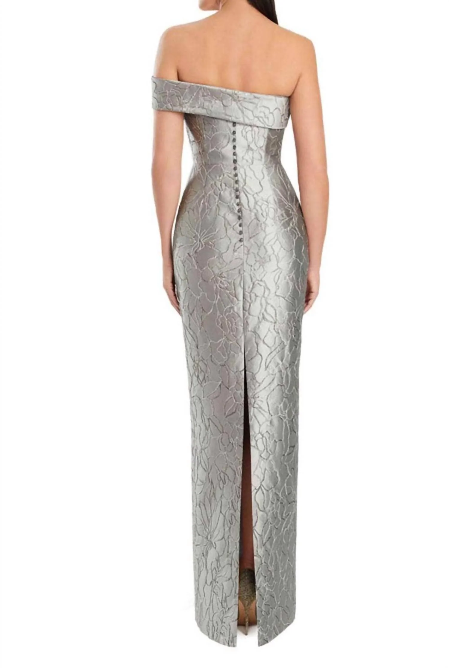 Long Gown In Silver - Image 2
