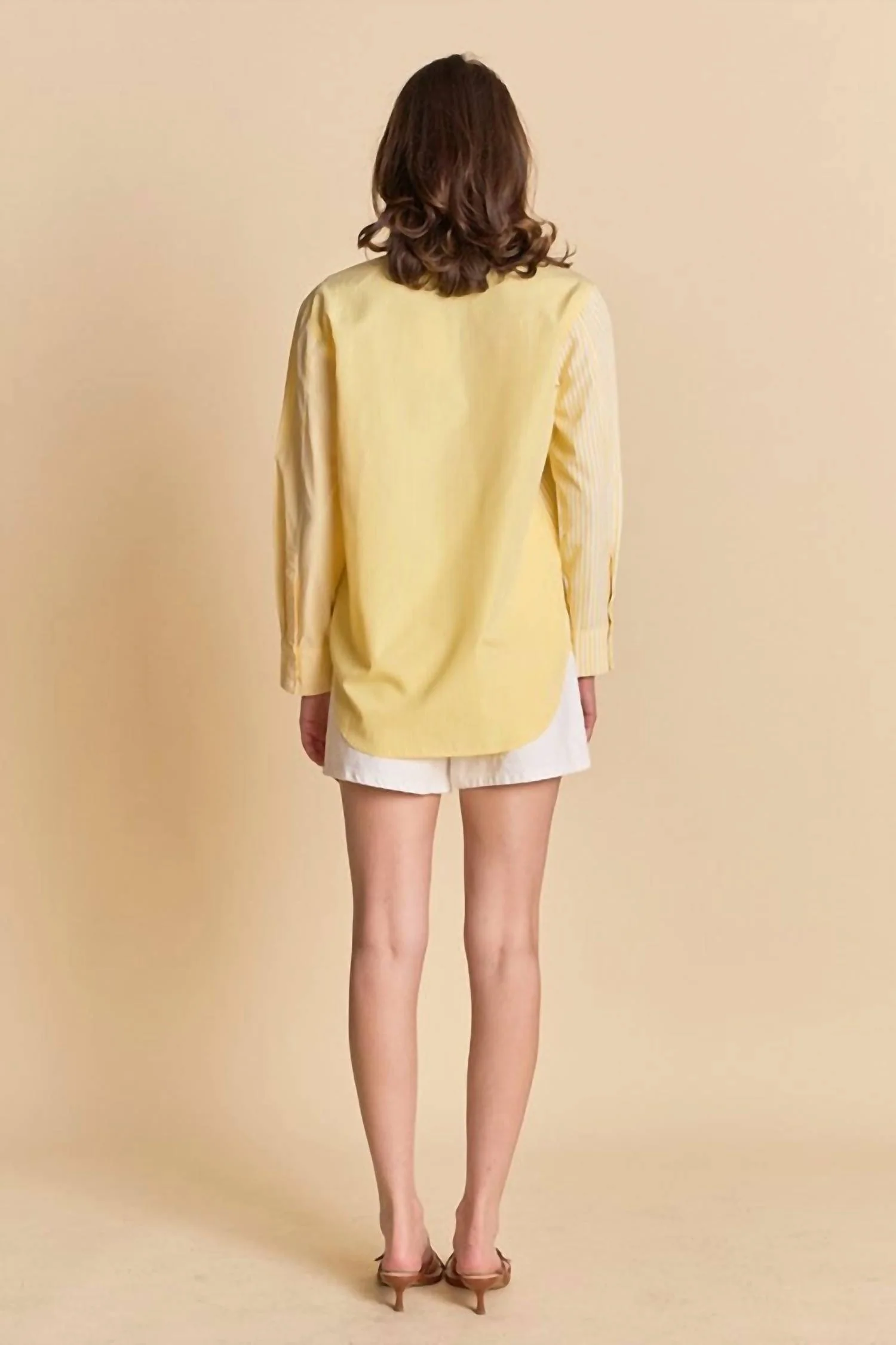 Long Sleeve Button Down Shirt In Butter Cup - Image 2