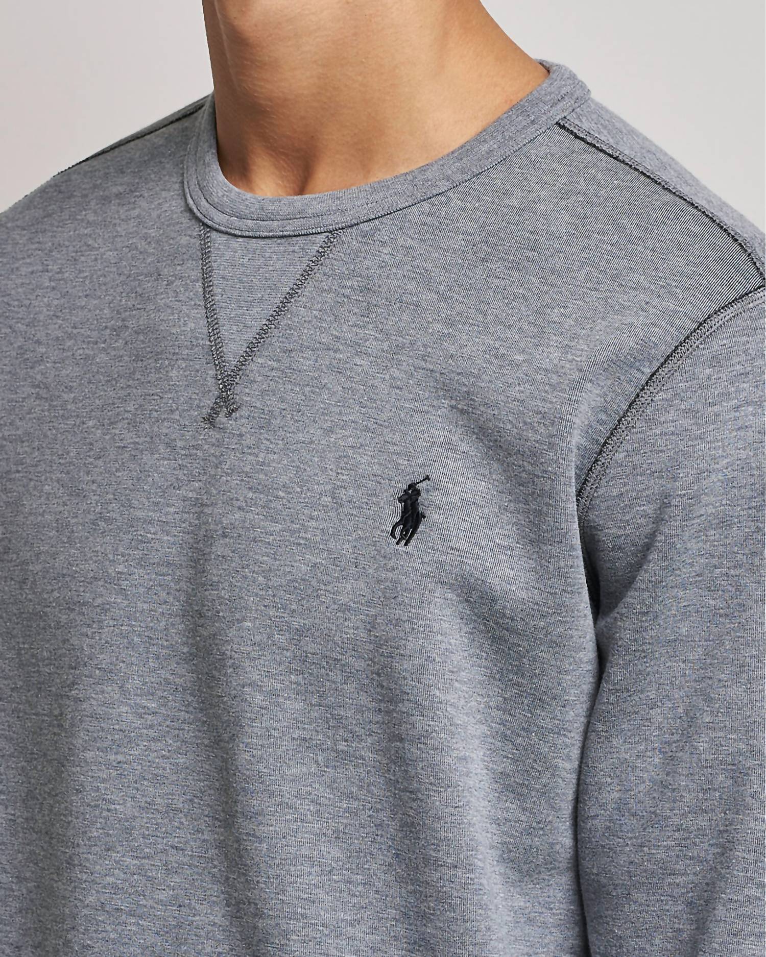 Long Sleeve Double Knit Jersey Pullover In Grey - Image 3