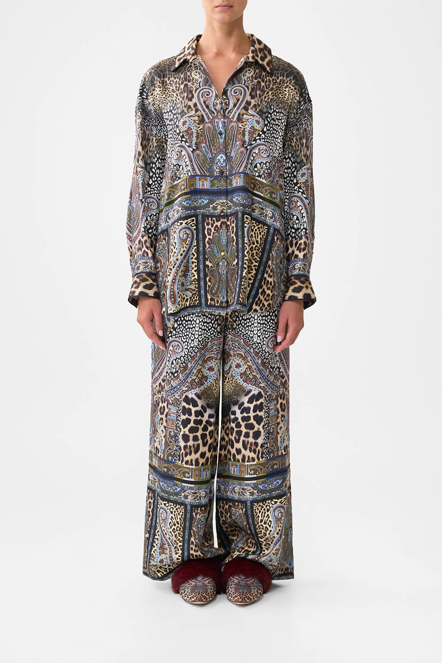 Long Sleeve Oversized Shirt In Istanbul Animalia