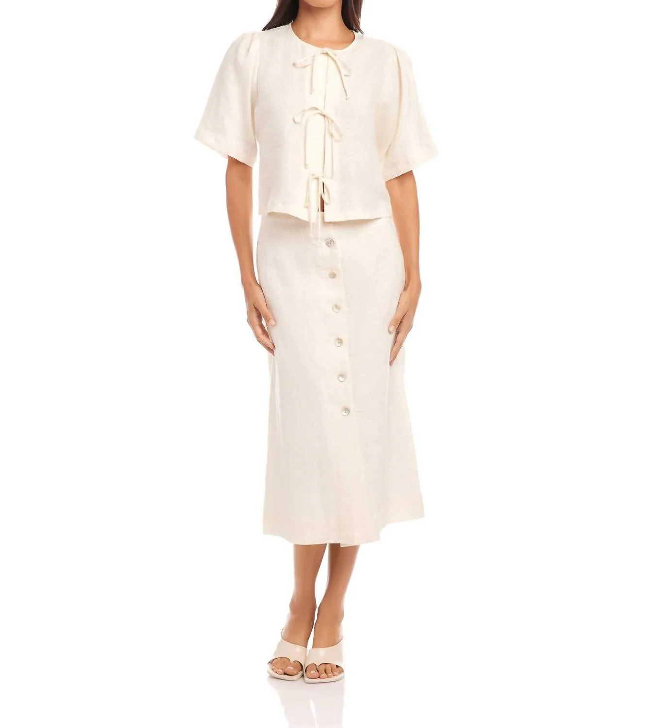 Lori Midi Skirt In Ecru