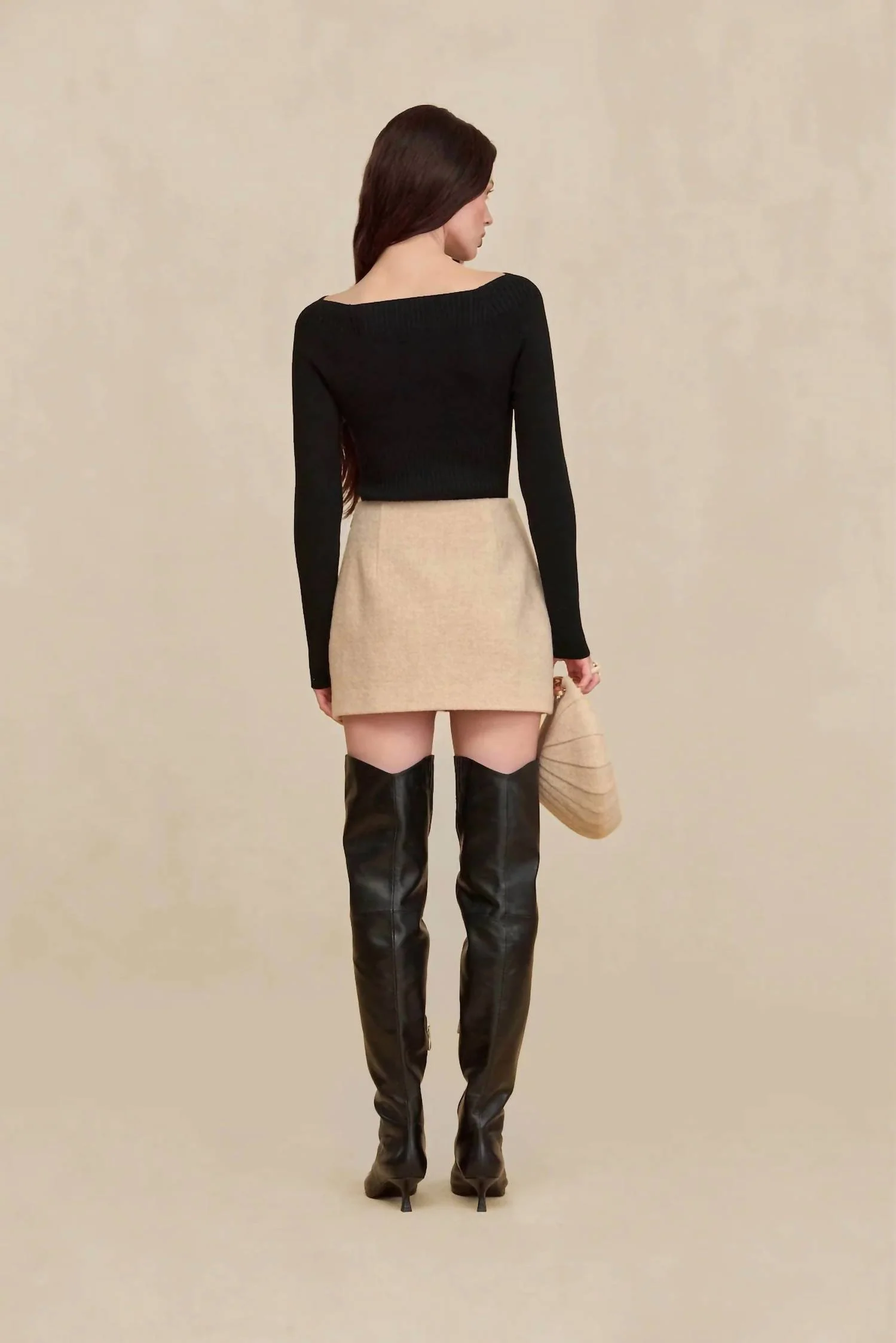 Lottie Bodysuit Sweater In Black Violet - Image 3