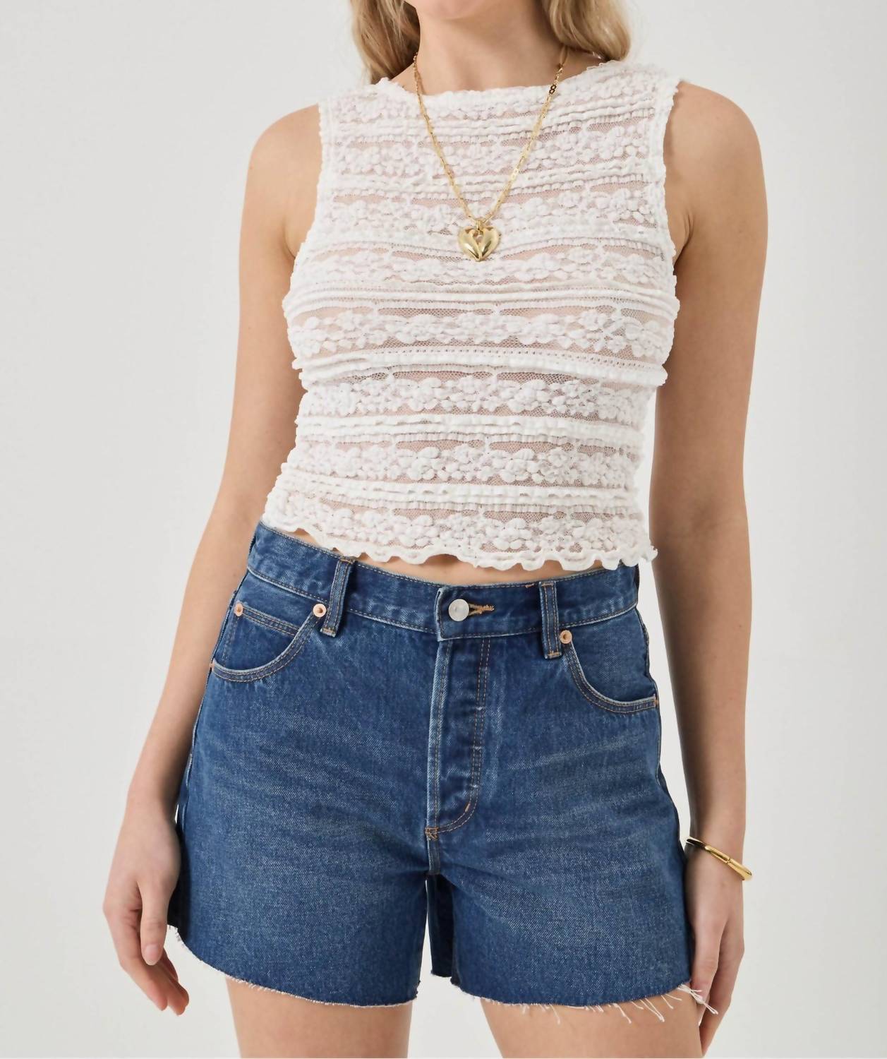 Lou High Rise Shorts In Paris Blue
