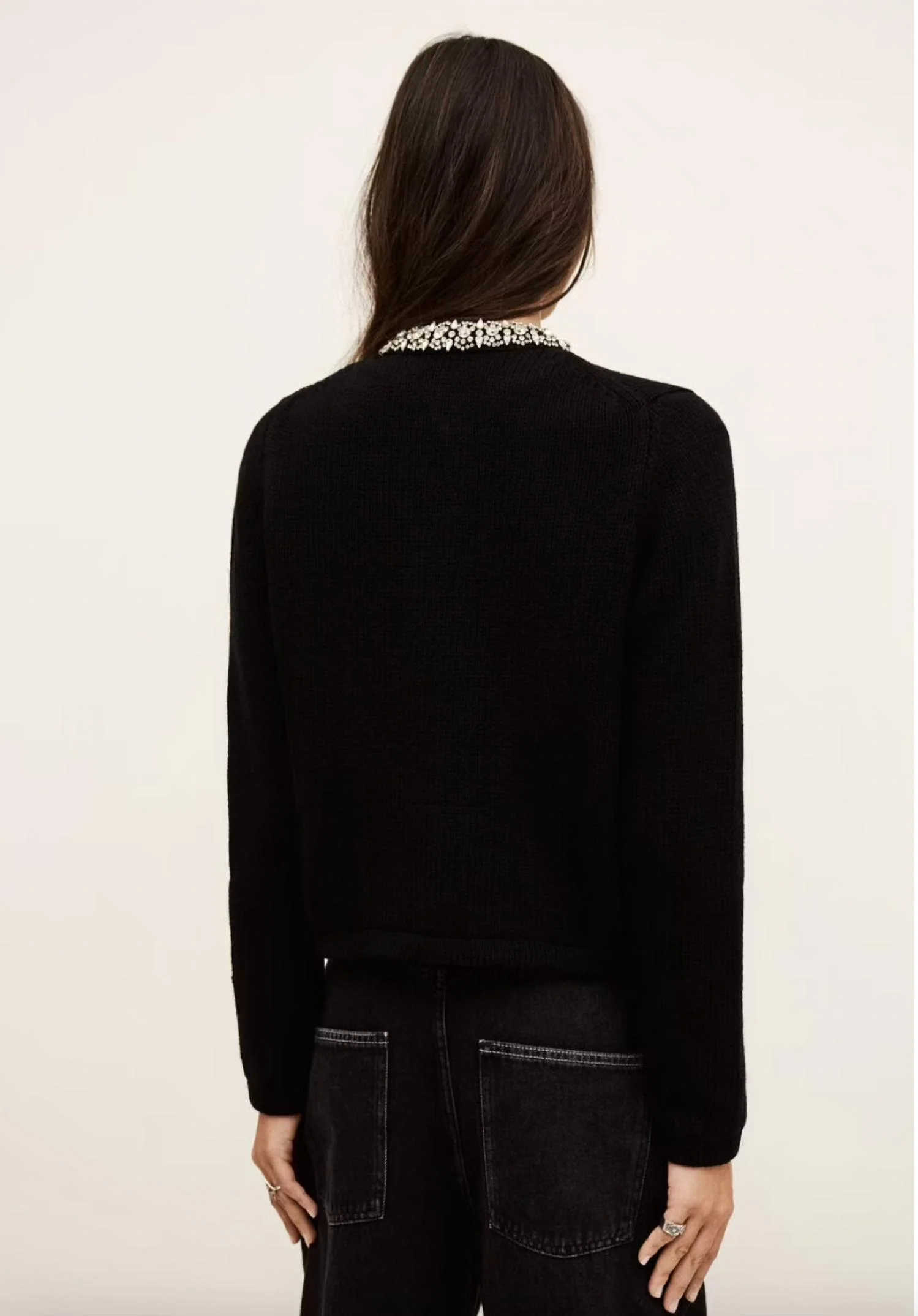 Louna Knit Cardigan In Noir - Image 2