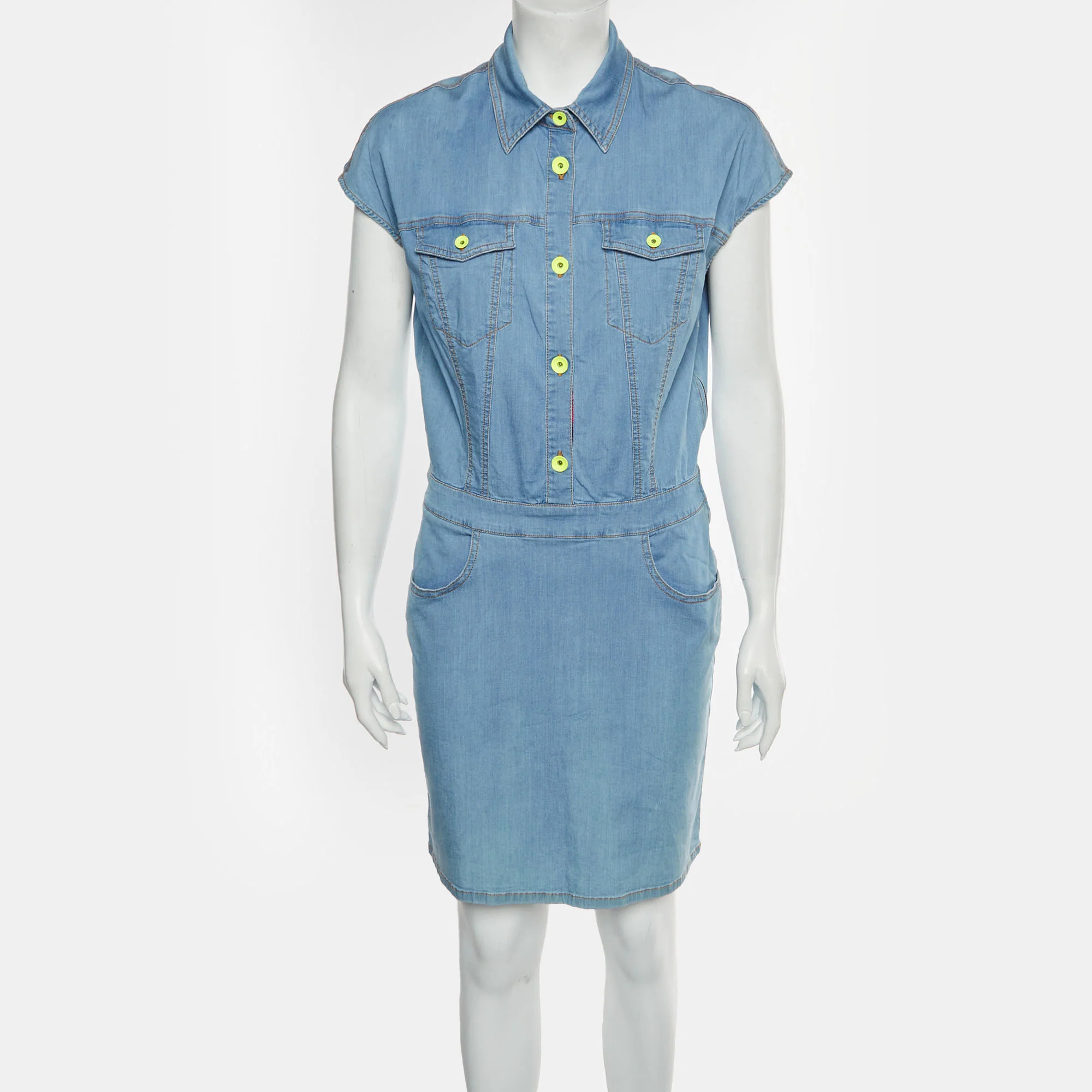 Love Moschino Blue Denim Knee Length Shirt Dress - Image 2