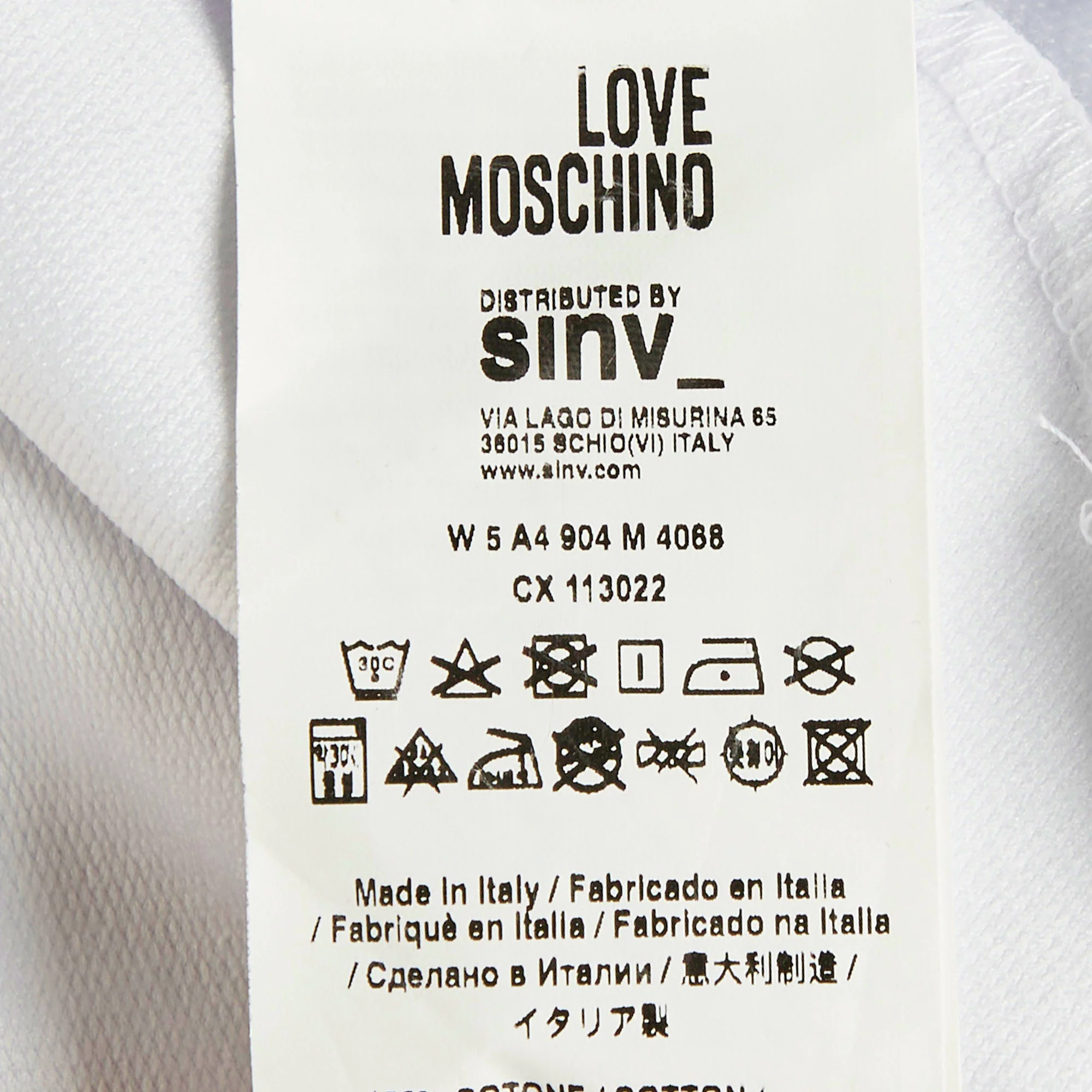 Love Moschino White Logo Print Cotton Knit Hooded Sweatshirt Dress - Image 6