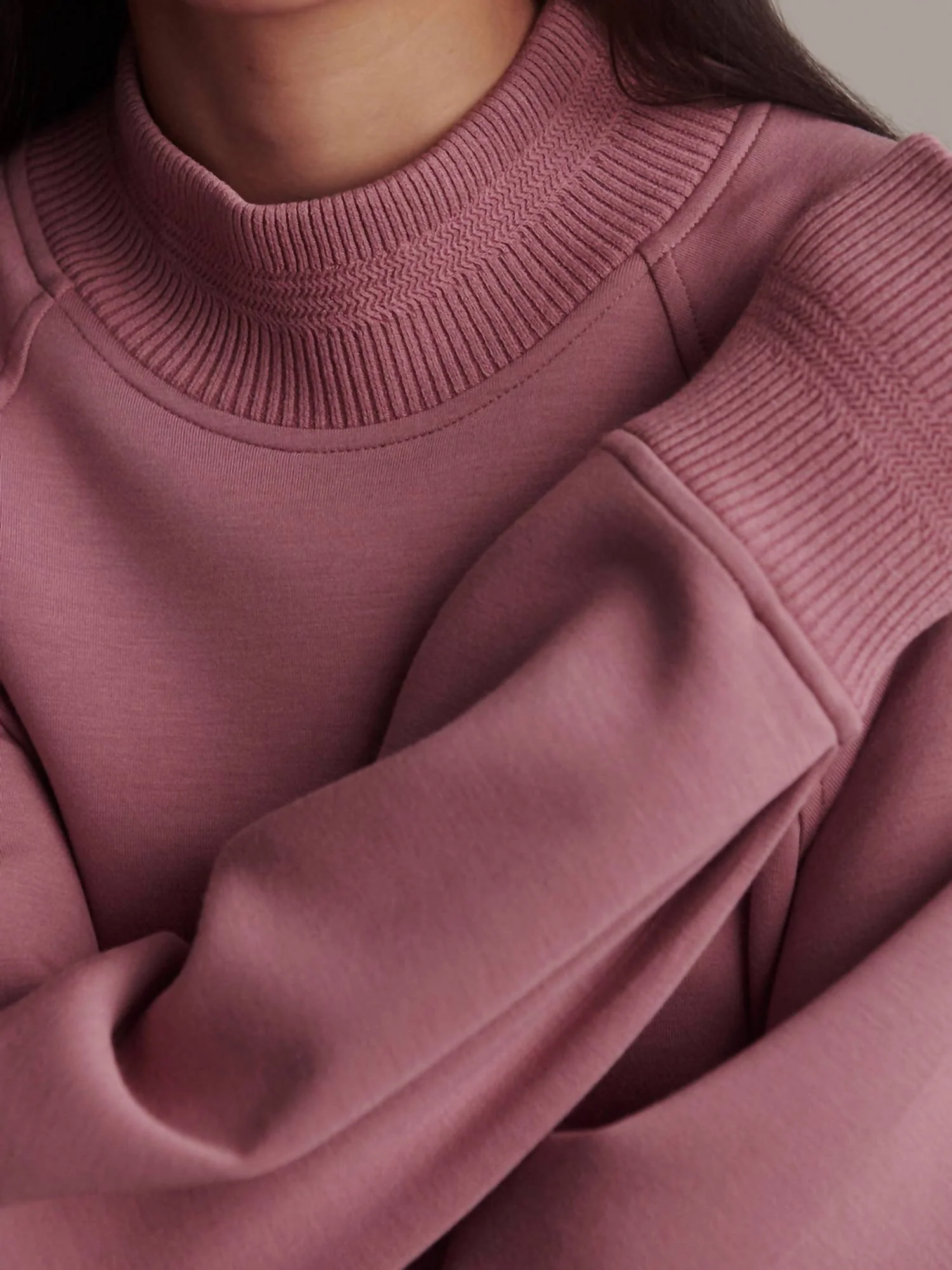 Loxley Raglan Boyfriend Sweatshirt In Wistful Mauve - Image 3
