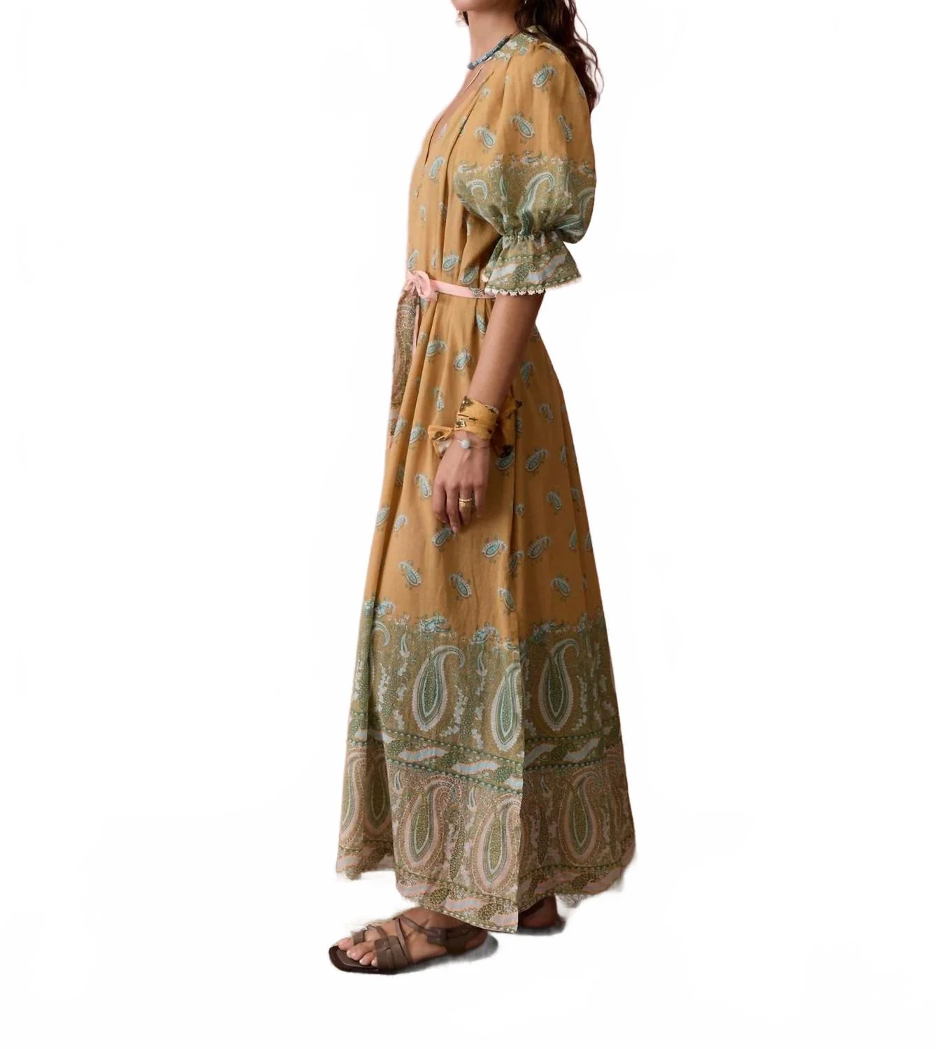 Lucent Maxi Smock Dress In Amber - Image 2