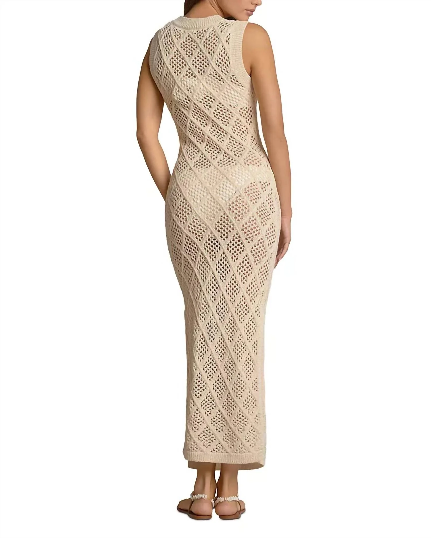 Lucia Crochet Maxi Dress Swim Cover Up In Natural - Image 2