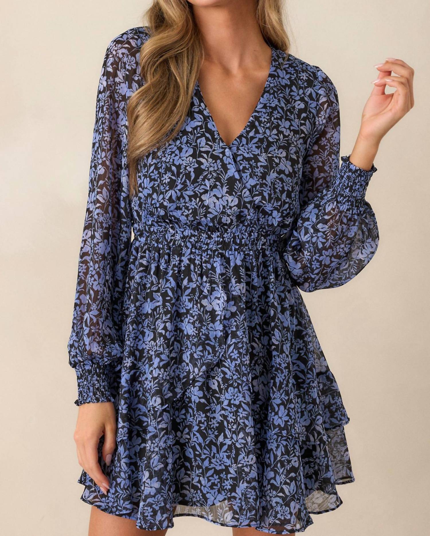 Lucinda Mini Dress In Midnight Ditsy - Image 4
