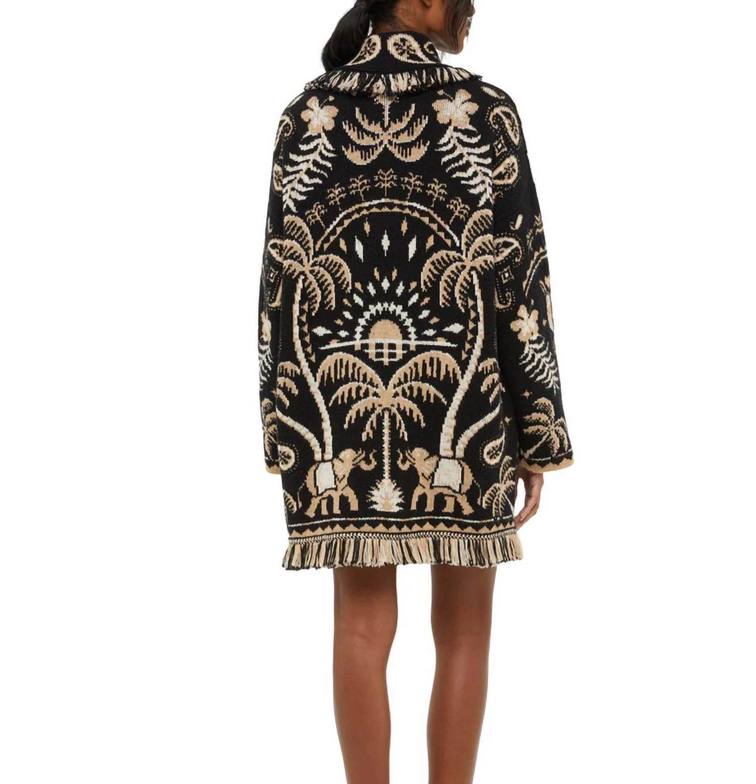 Lush Nature Foulard Cardigan In Black/brown - Image 2
