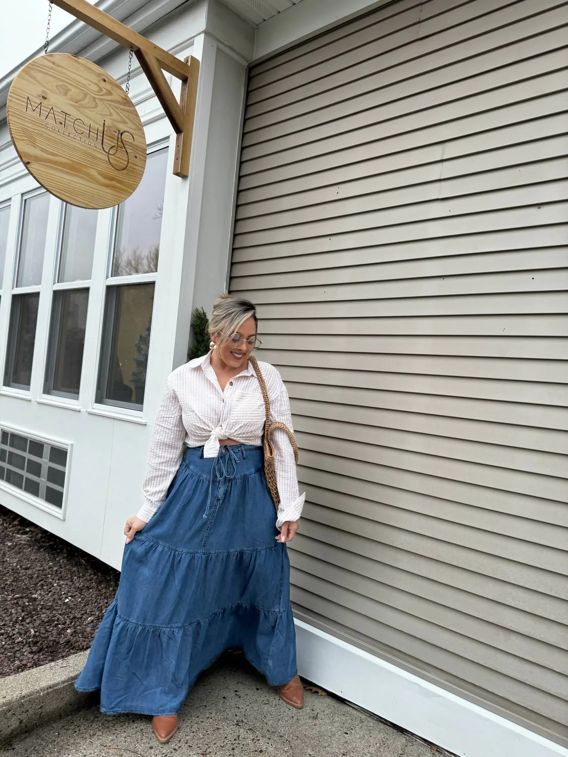 Lux Maxi Skirt In Blue