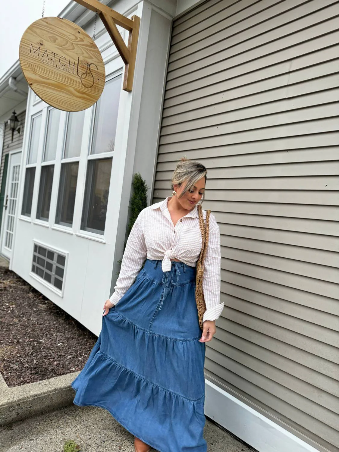 Lux Maxi Skirt In Blue - Image 2