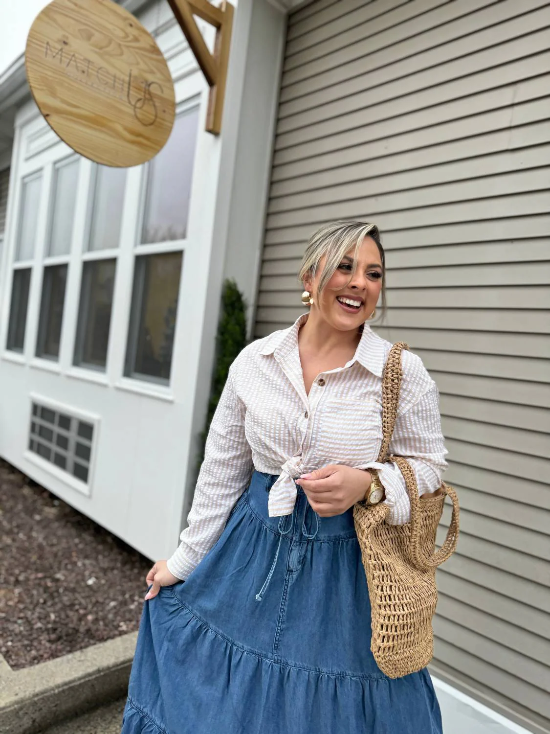 Lux Maxi Skirt In Blue - Image 3