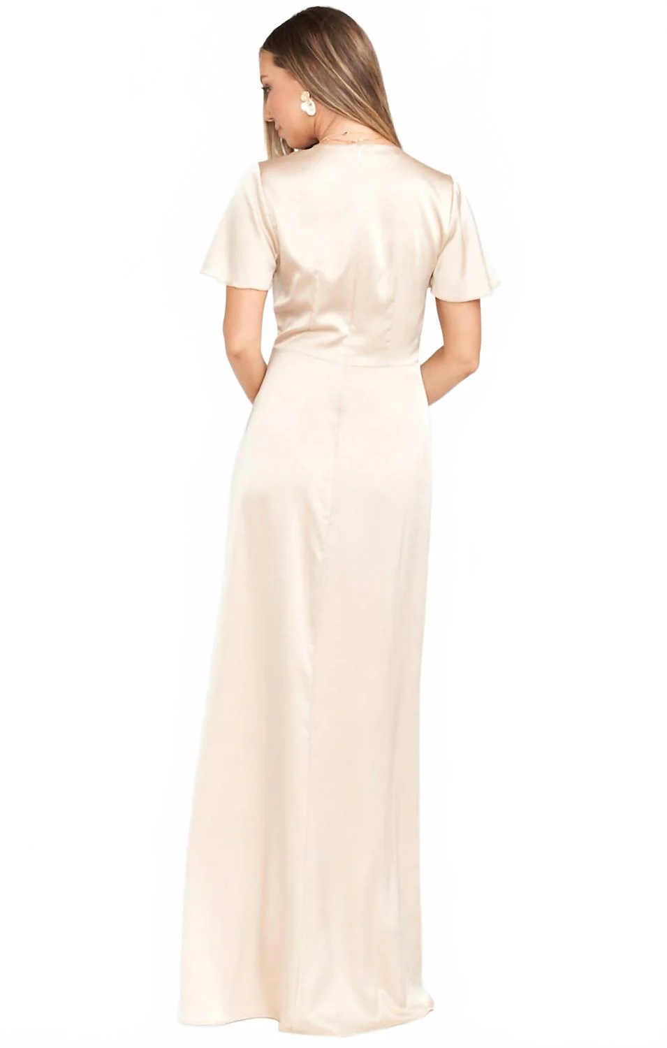 Luxesatin Rome Twist Gown In Silver - Image 2