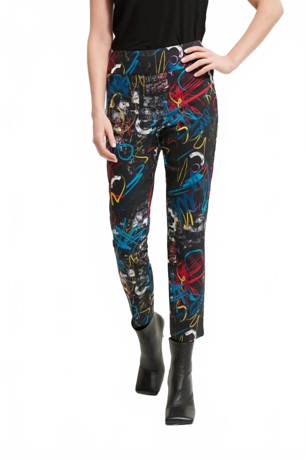 Lydia Crop Pant In Black/multi