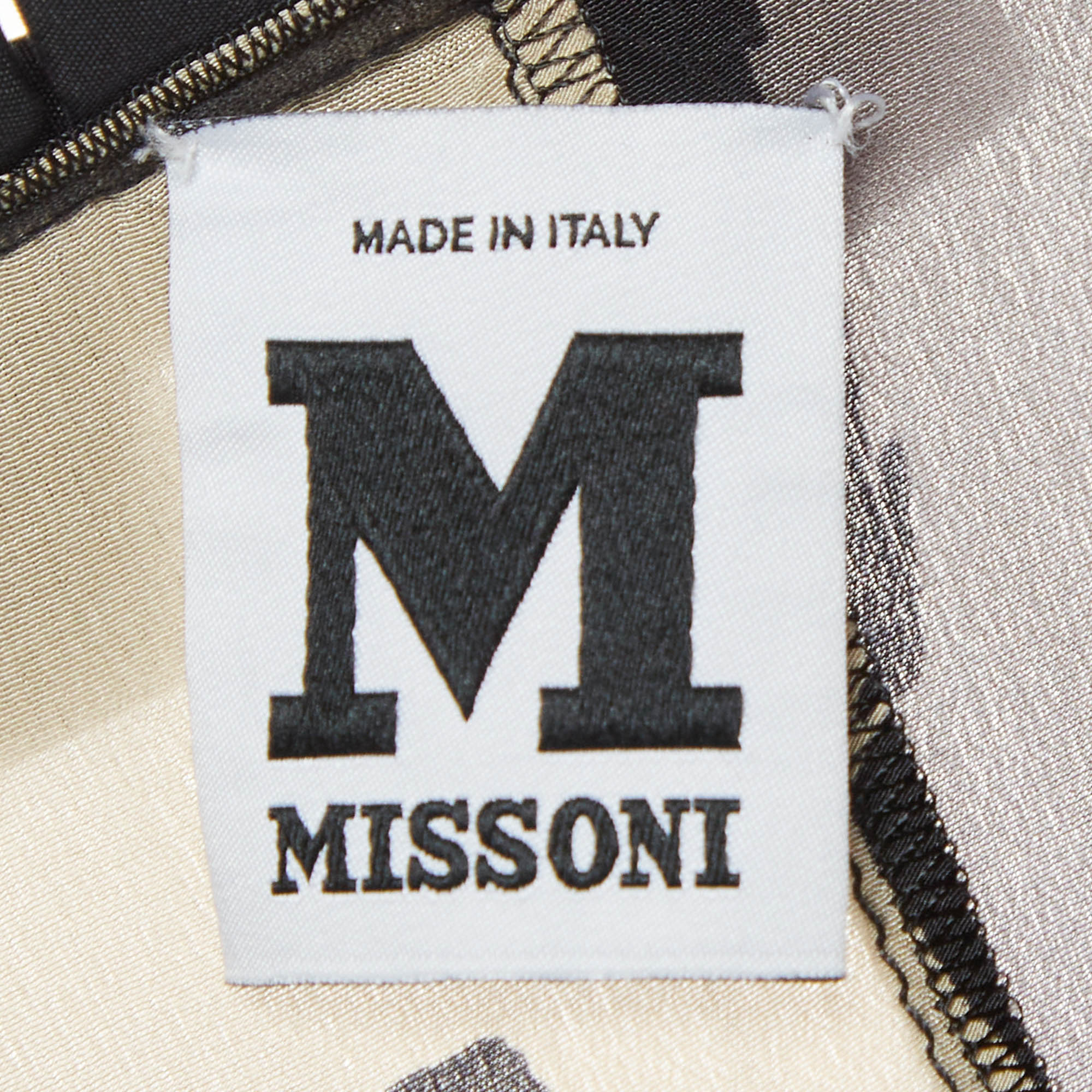 M Missoni Beige/grey Abstract Print Silk Mini Dress - Image 4