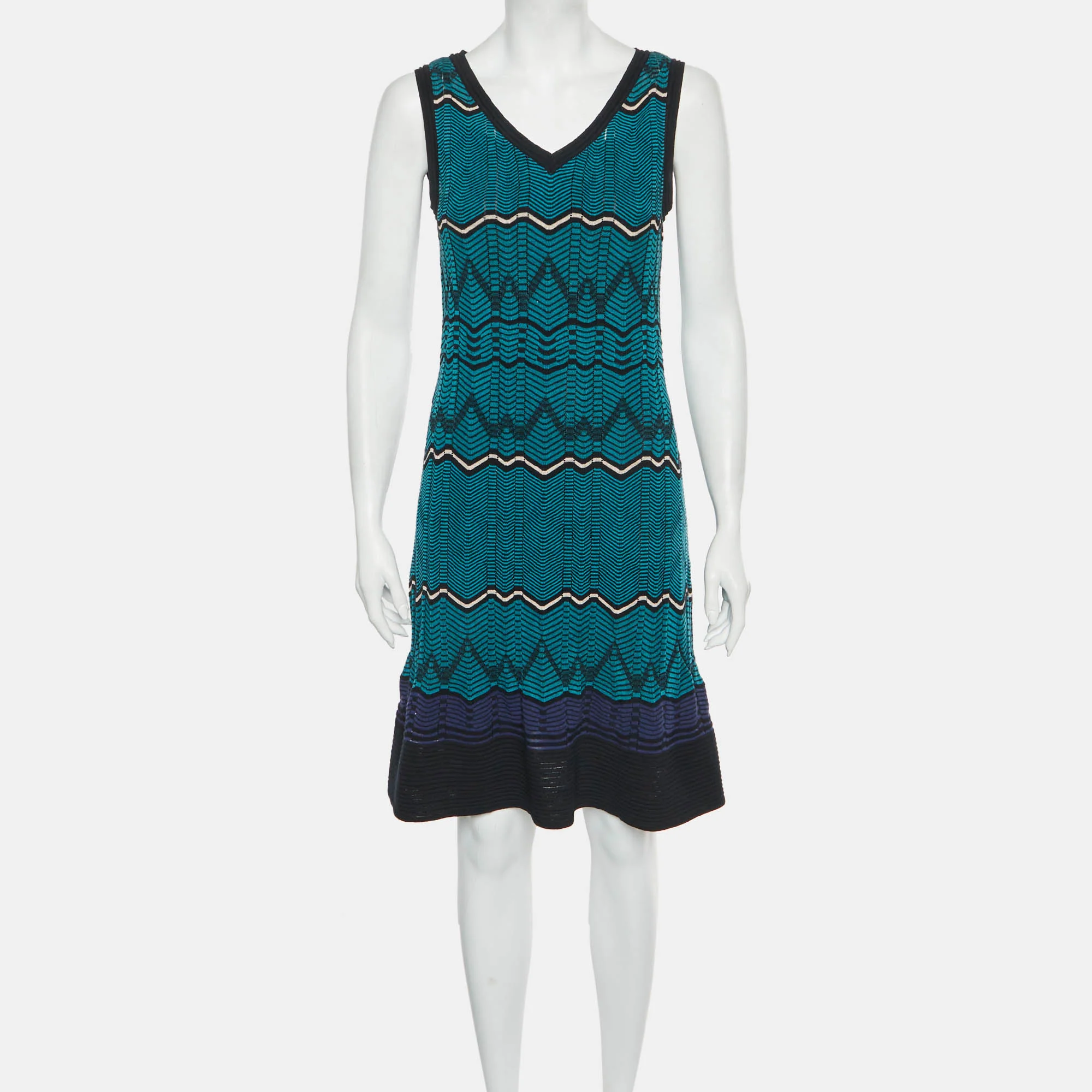 M Missoni Blue Chevron A-Line Mini Dress - Image 2