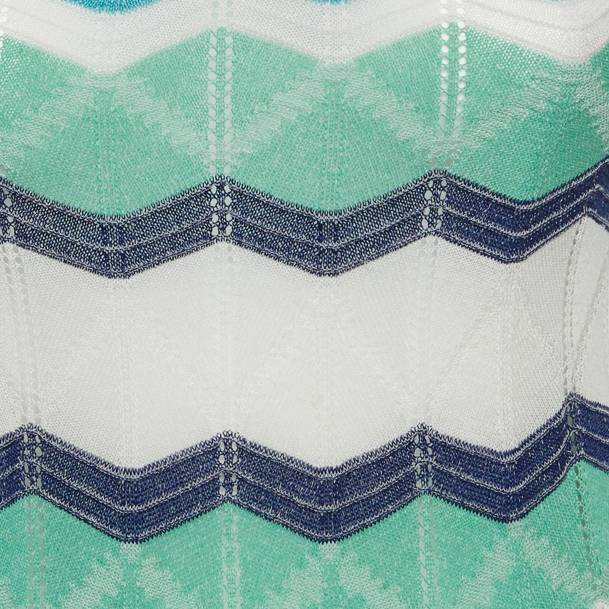 M Missoni Multicolor Chevron Pattern Cotton Knit Dress - Image 4