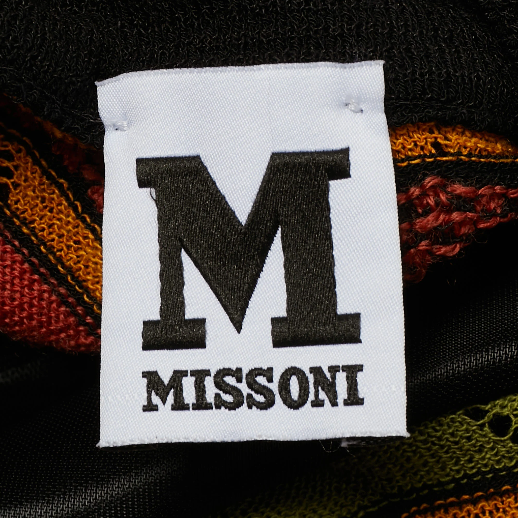 M Missoni Multicolor Patterned Ruffle Detail Midi Dress - Image 4