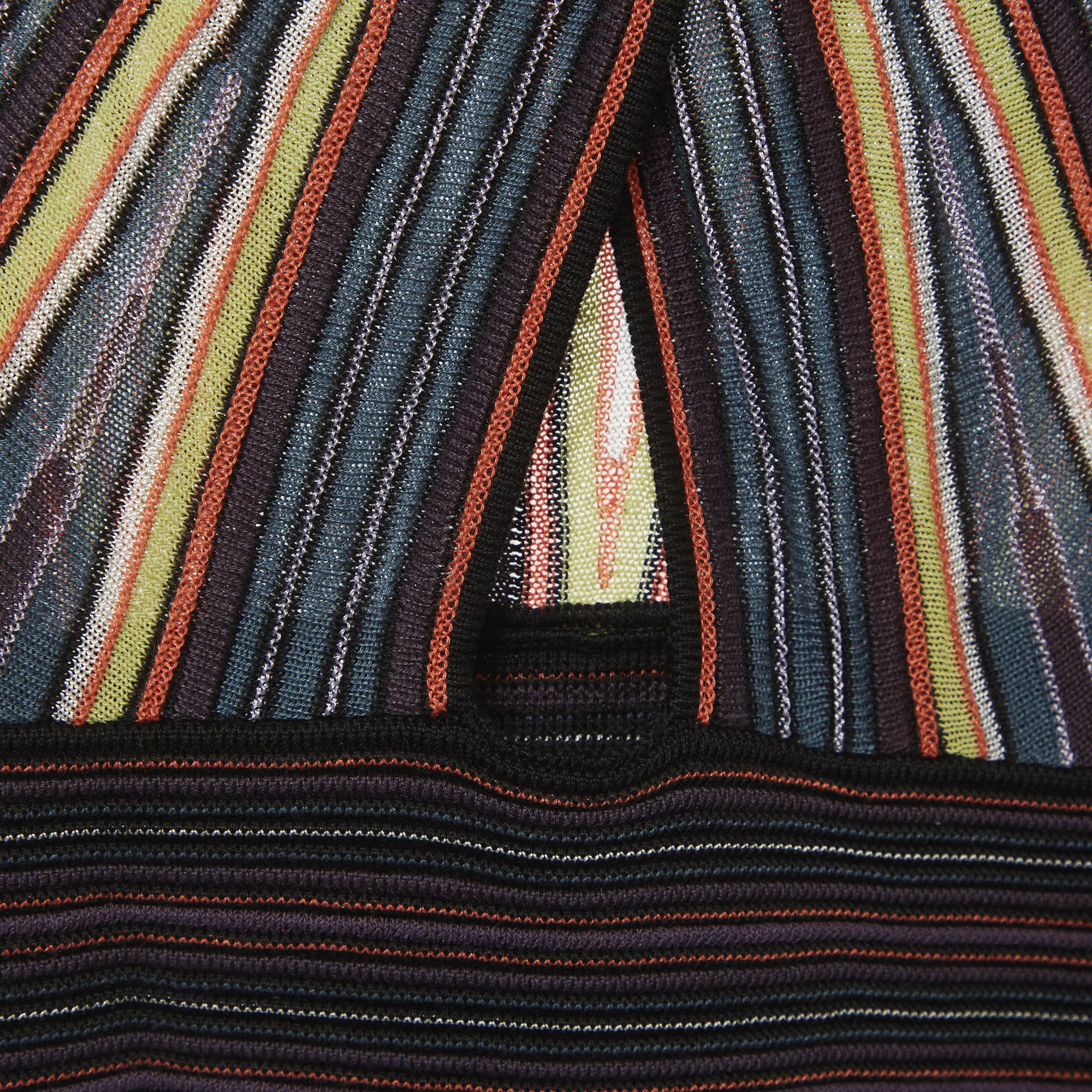 M Missoni Multicolor Striped Knit Criss-Cross Mini Dress - Image 5