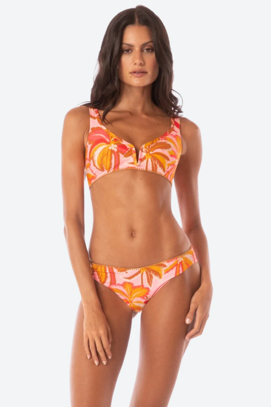 Maaji Sublimity Bikini Bottom Women's Pink Palms Stretch Swimwear DDR2149 - Image 4