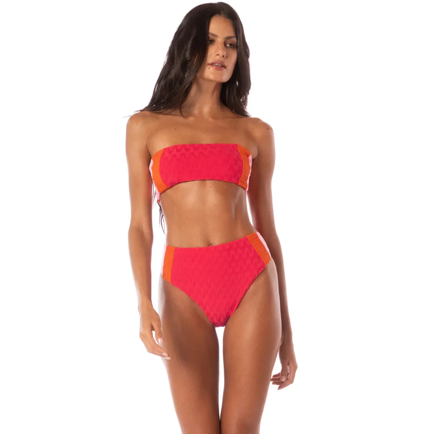 Maaji Wanderer Bikini Bottom Women's Apple Red High Rise Swimwear DDR2240 - Image 5