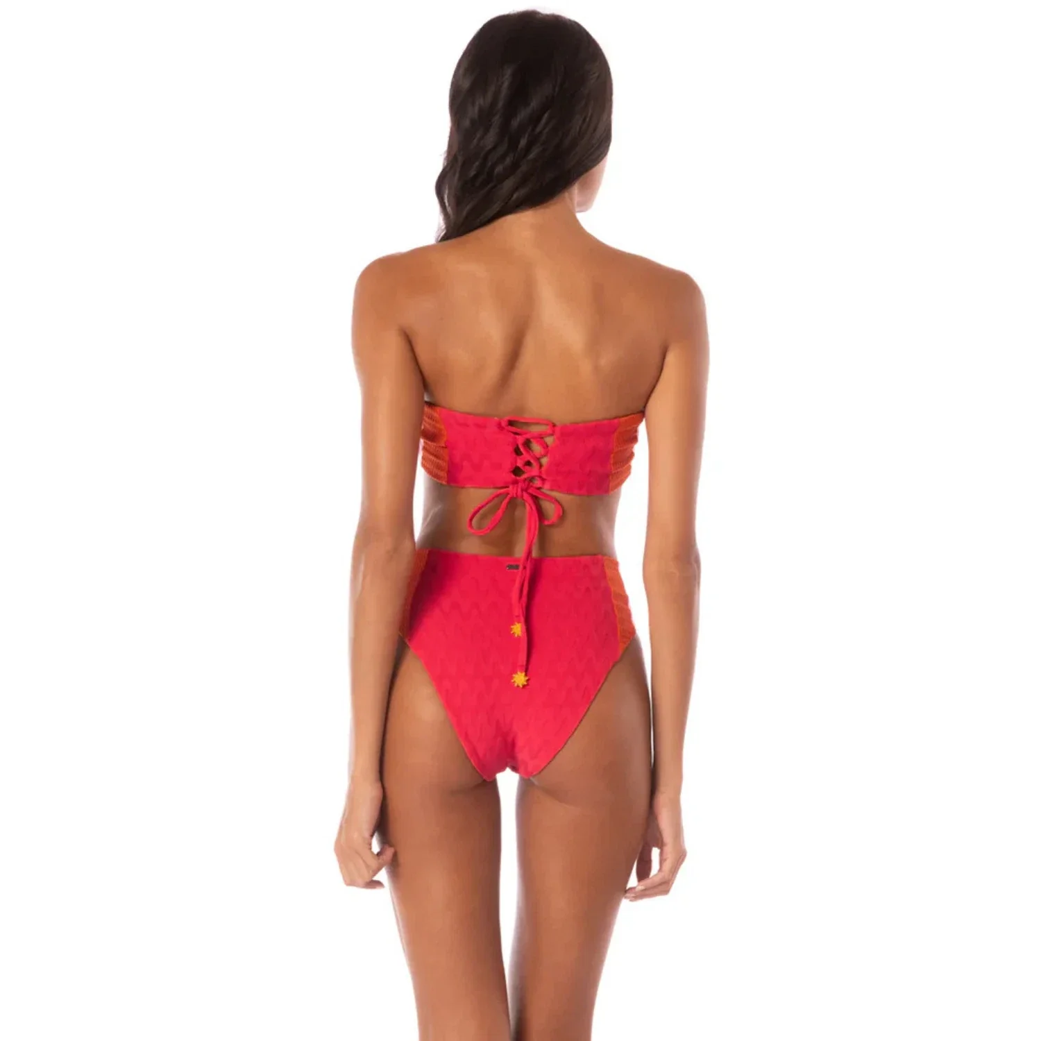 Maaji Wanderer Bikini Bottom Women's Apple Red High Rise Swimwear DDR2240 - Image 6