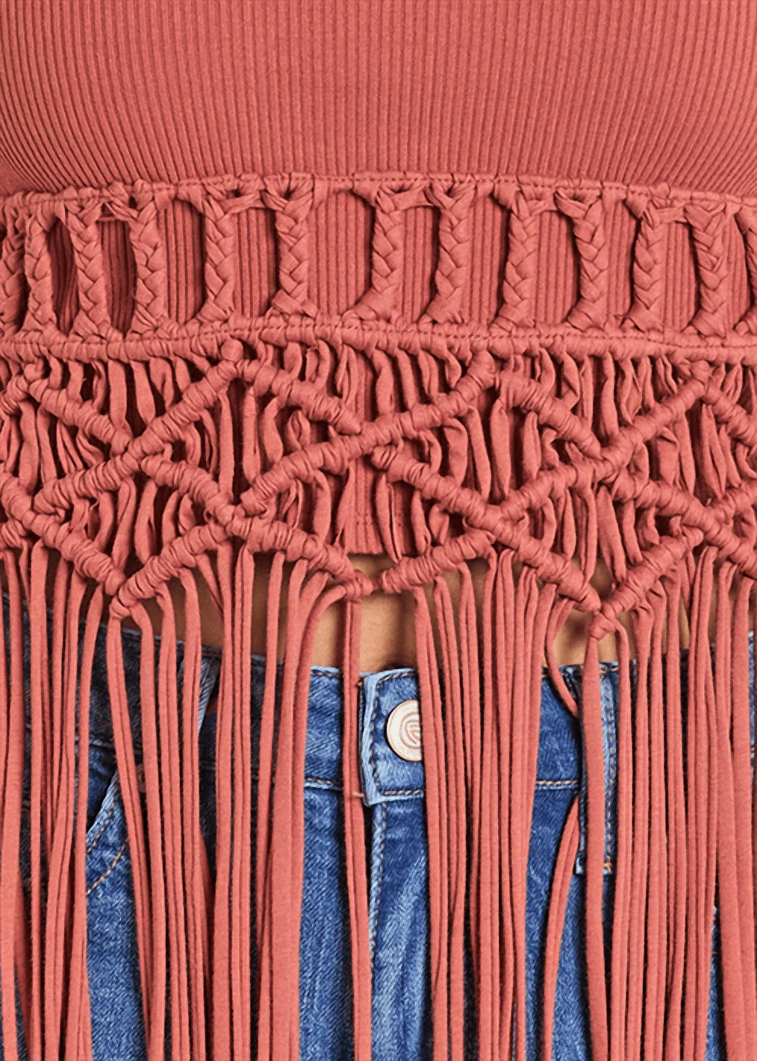 Macrame Tank Top In Rust - Image 3