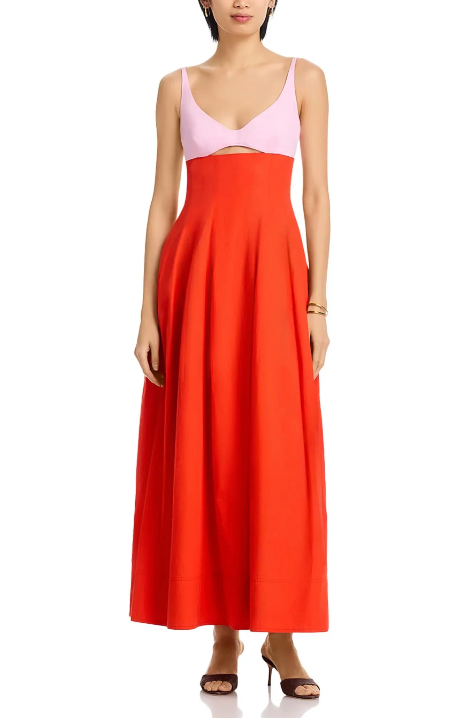 Maddy Cutout Maxi Dress In Lobster