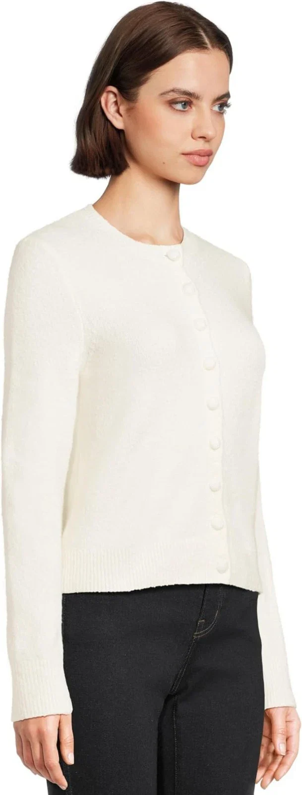 Madewell Kensington Shrunken Cardigan Sweater Womens White Cotton Cozy GBO1982 - Image 2